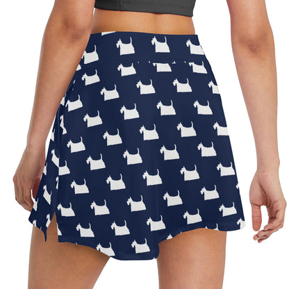 Scottish Terriers Print Design LKS303 17" Golf & Pickleball Skort with Pockets