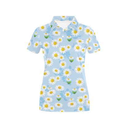 Daisy Pattern Print Design DS010 Women's Polo Shirt