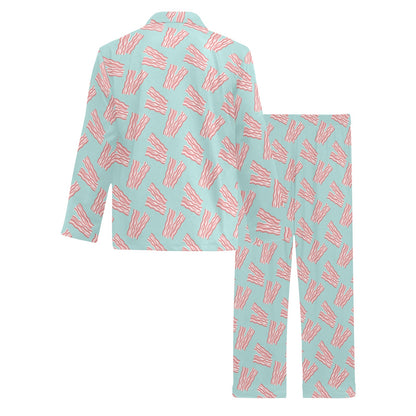 Bacon Pattern Print Design 04 Men's Long Pajama Set