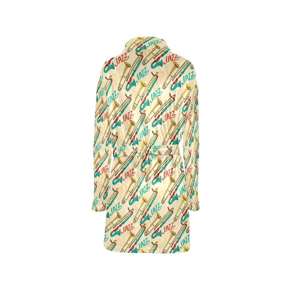 Trombone Pattern Print Design 03 Women's Fleece Robe