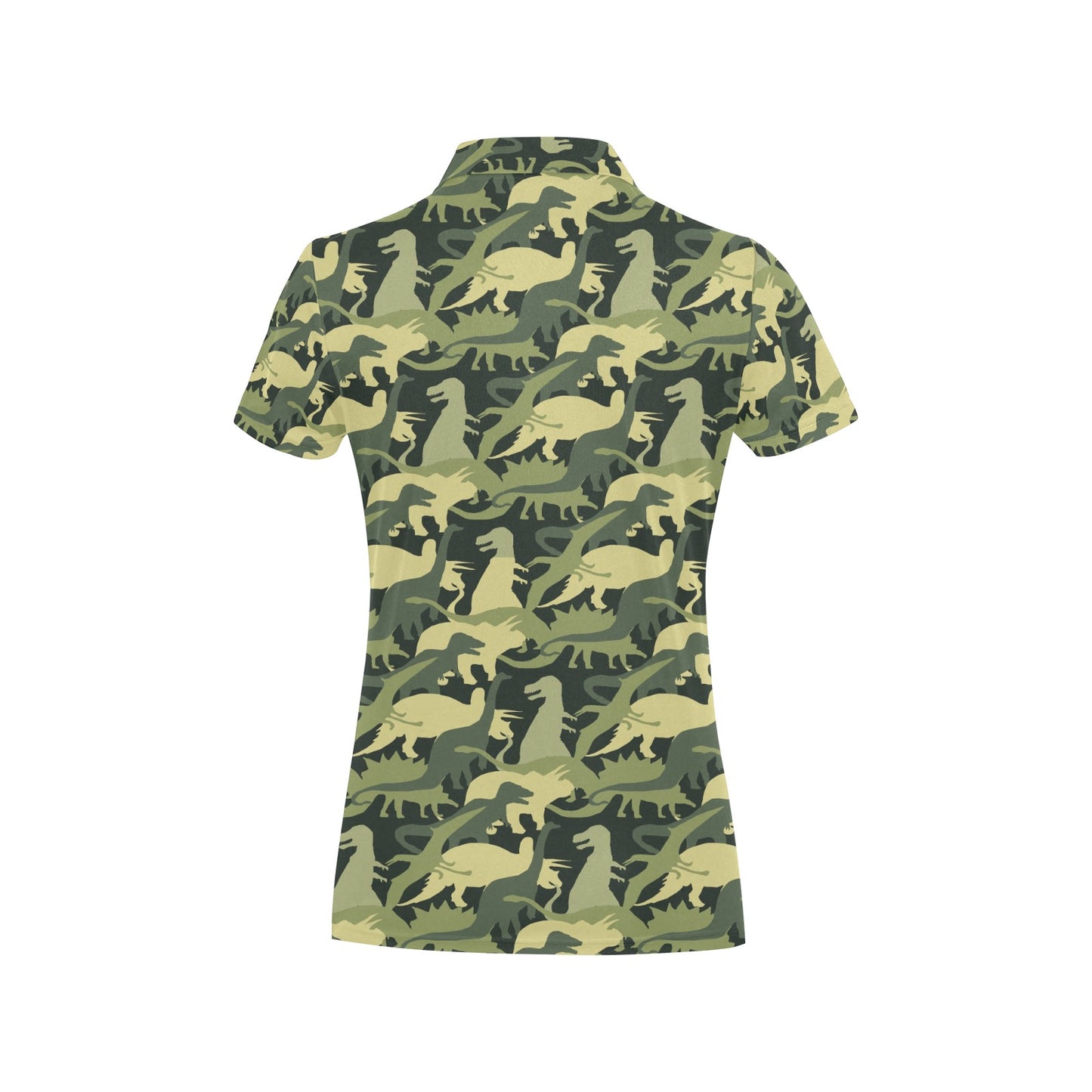 Camouflage Dinosaur Pattern Print Design 03 Women's Polo Shirt