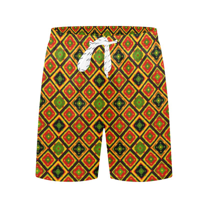 Rasta Reggae Color Pattern Men's Swim Trunks Beach Shorts