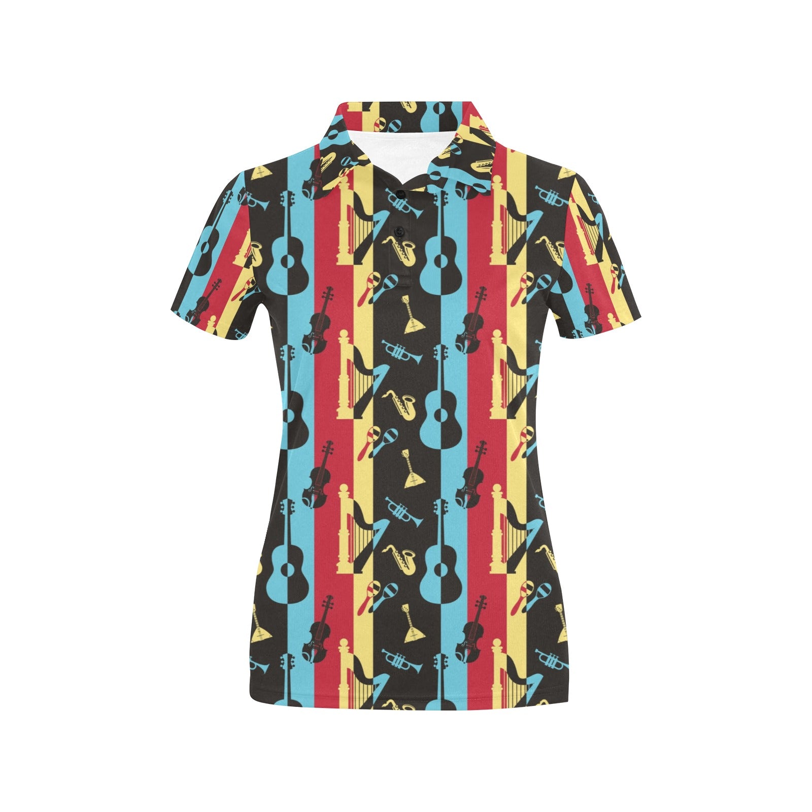 Jazz Pattern Print Design 02 Women's Polo Shirt