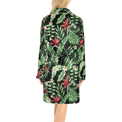 Bird Of Paradise Pattern Print Design BOP05 Women's Fleece Robe