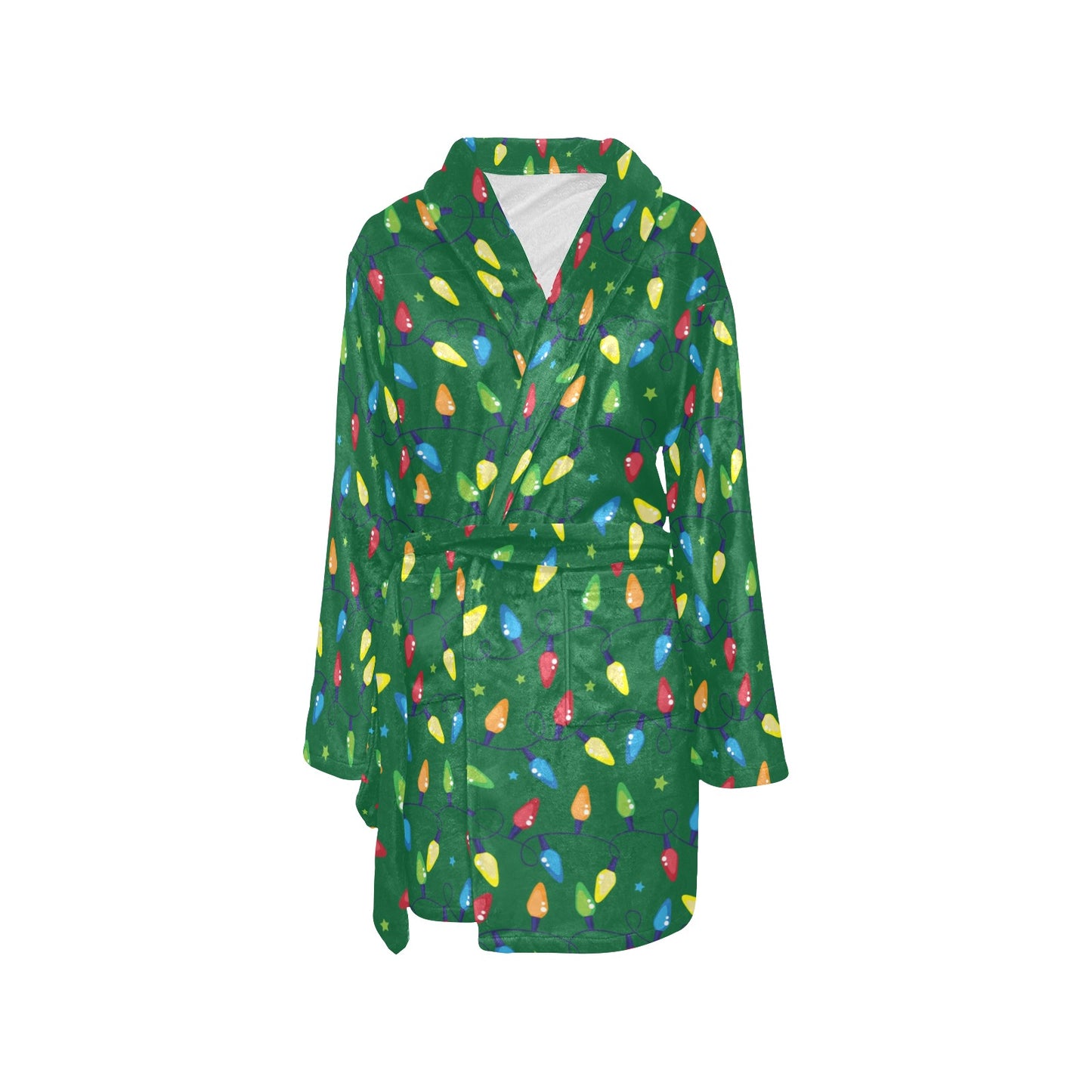 Christmas Light Pattern Print Design 02 Women's Fleece Robe