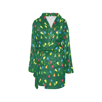 Christmas Light Pattern Print Design 02 Women's Fleece Robe