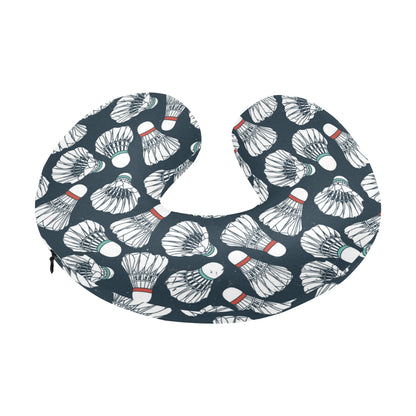 Badminton Ball Pattern Print Design 01 U-Shaped Travel Neck Pillow