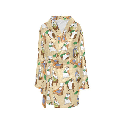 Guinea Pig Pattern Print Design 03 Women's Fleece Robe