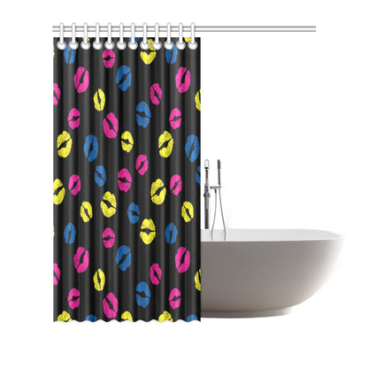 Lip Neon Color Pattern Print Design 01 Shower Curtain