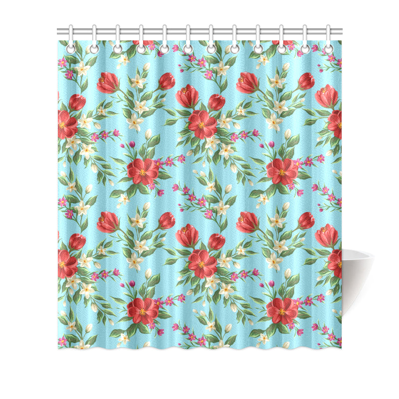 Summer Floral Pattern Print Design SF011 Shower Curtain