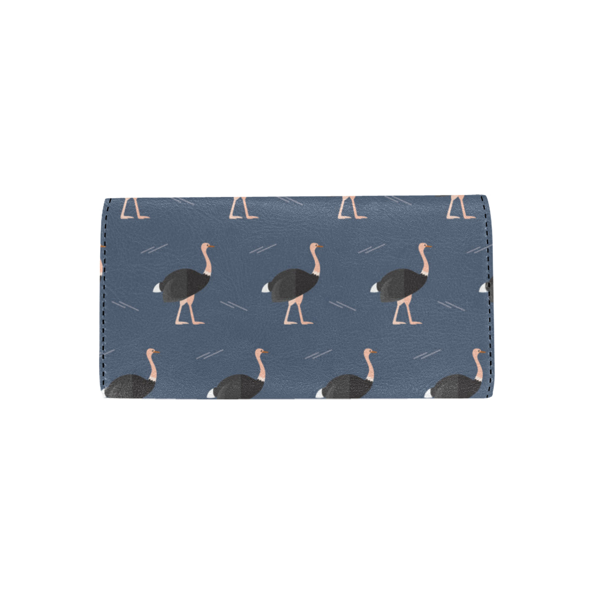 Ostrich Pattern Print Design 04 Women's Trifold Wallet
