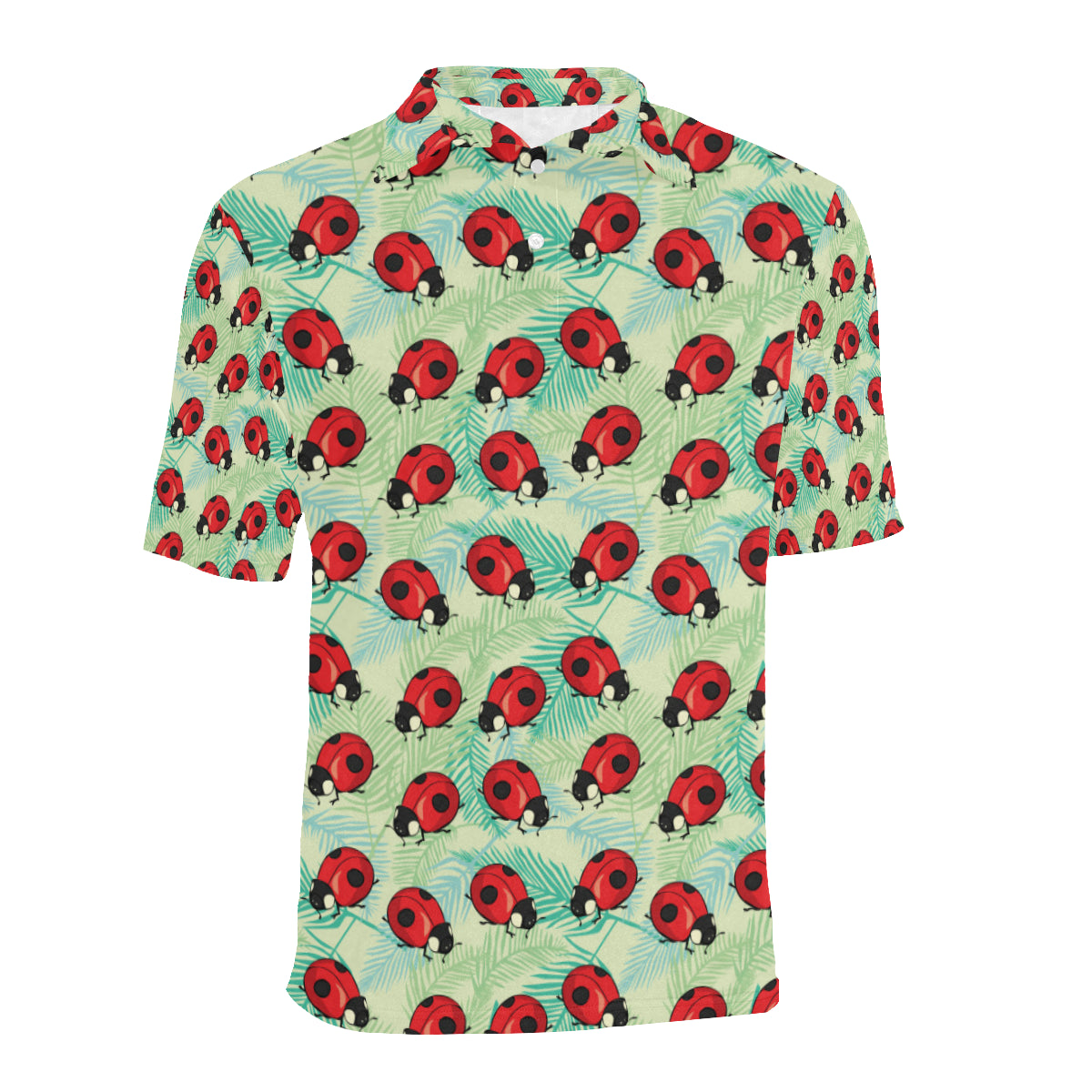 Ladybug Cute Print Pattern Men Polo Shirt