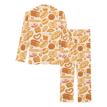 Bread Pattern Print Design 01 Women's Long Pajama Set