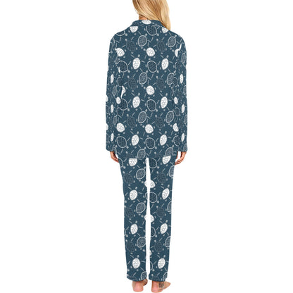 Sea Turtle Print Design LKS3015 Women's Long Pajama Set