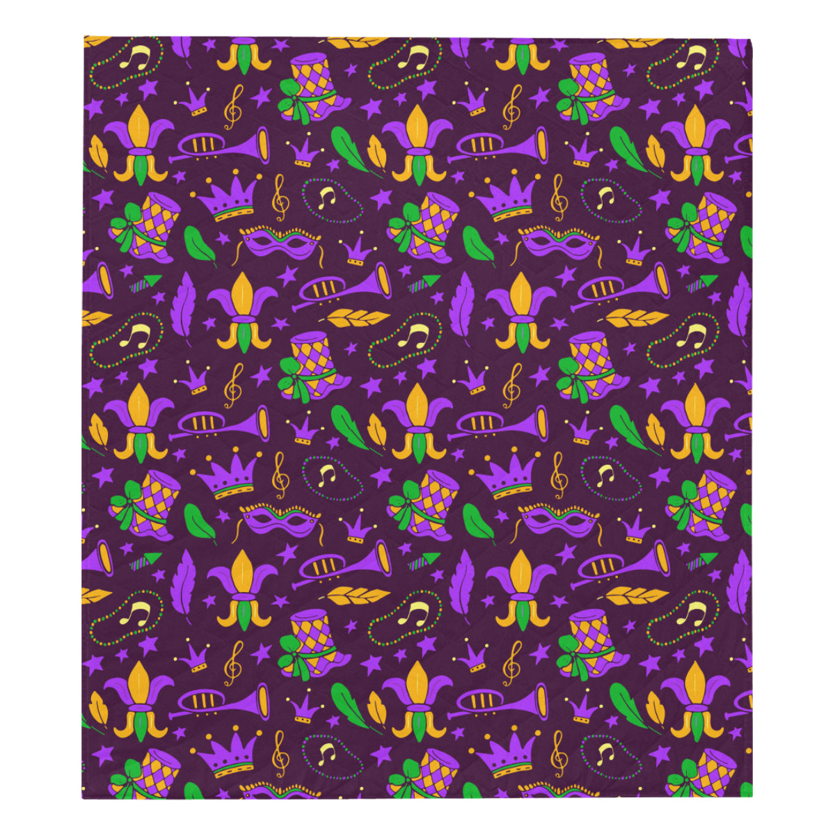 Mardi Gras Pattern Print Design 08 Premium Quilt