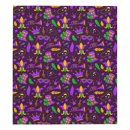 Mardi Gras Pattern Print Design 08 Premium Quilt