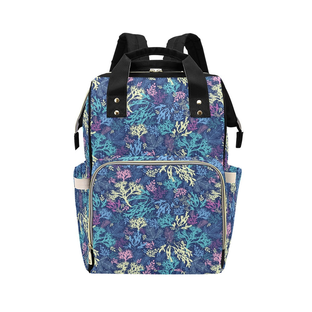 Seaweed Print Design LKS301 Diaper Bag Backpack