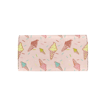 Ice Cream Pattern Print Design 02 Women's Trifold Wallet