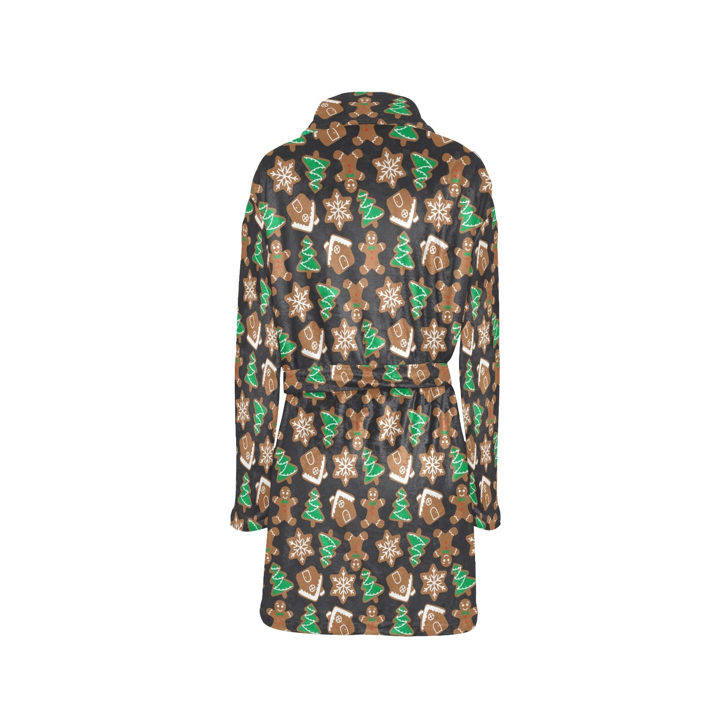 Gingerbread Pattern Print Design 02 Women's Fleece Robe