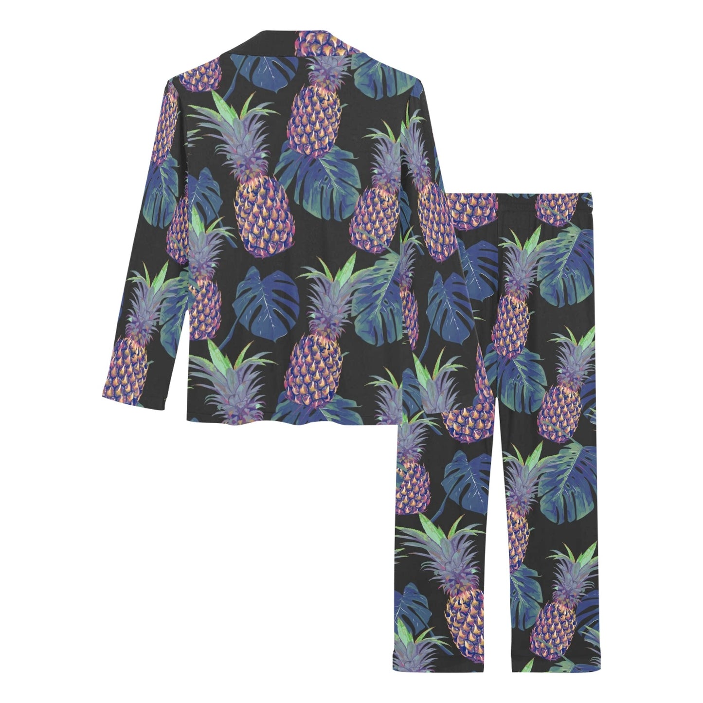 Pineapple Pattern Print Design PP04 Women's Long Pajama Set
