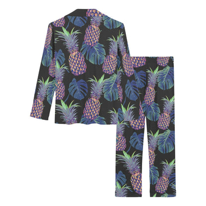 Pineapple Pattern Print Design PP04 Women's Long Pajama Set