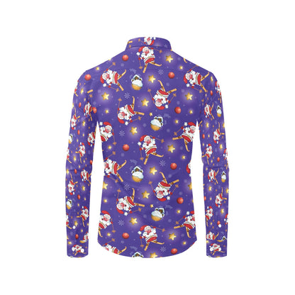 Ski Print Design LKS308 Men's Long Sleeve Dress Shirt