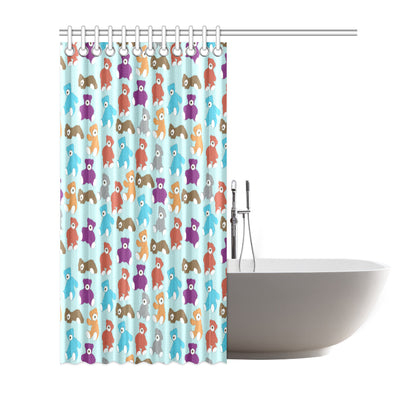 Bear Cute Pattern Print Design 03 Shower Curtain