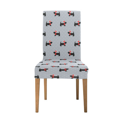 Scottish Christmas Themed Terriers Print Design LKS3018 Dining Chair Slipcover