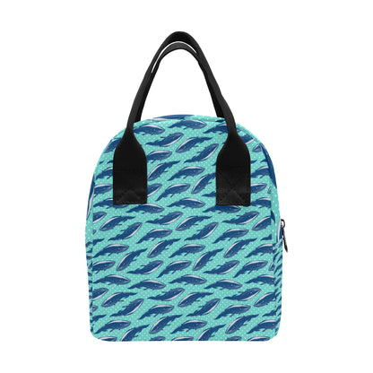 Whale Polka Dot Design Themed Print Insulated Lunch Bag
