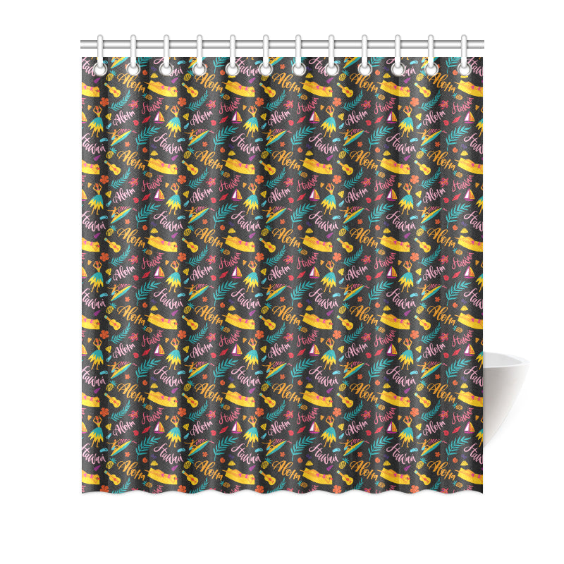 Aloha Hawaii Summer Design Themed Print Shower Curtain