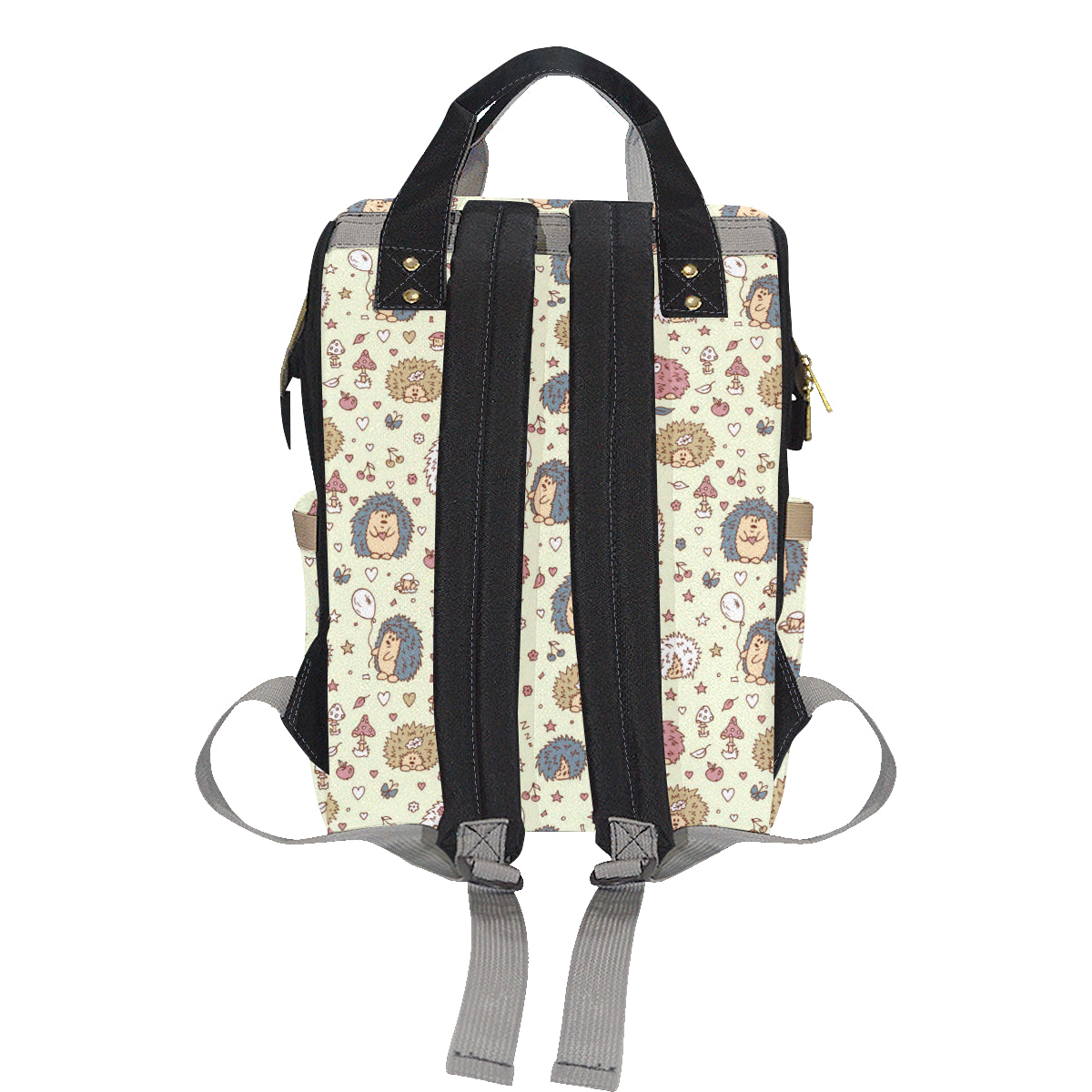 Hedgehog Cute Pattern Print Design 01 Diaper Bag Backpack