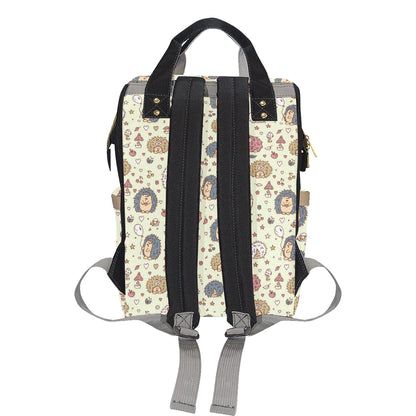 Hedgehog Cute Pattern Print Design 01 Diaper Bag Backpack