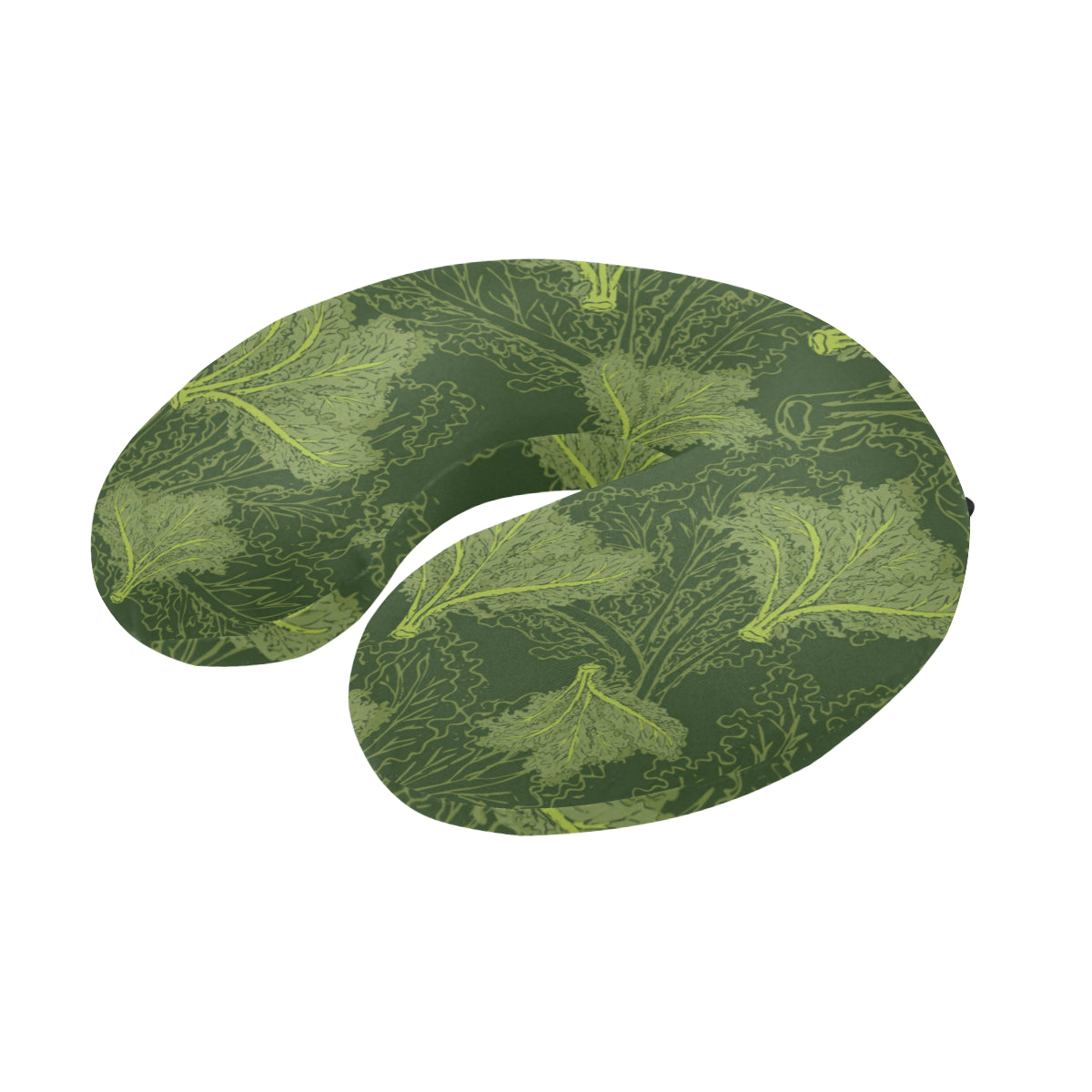 Kale Pattern Print Design 01 U-Shaped Travel Neck Pillow