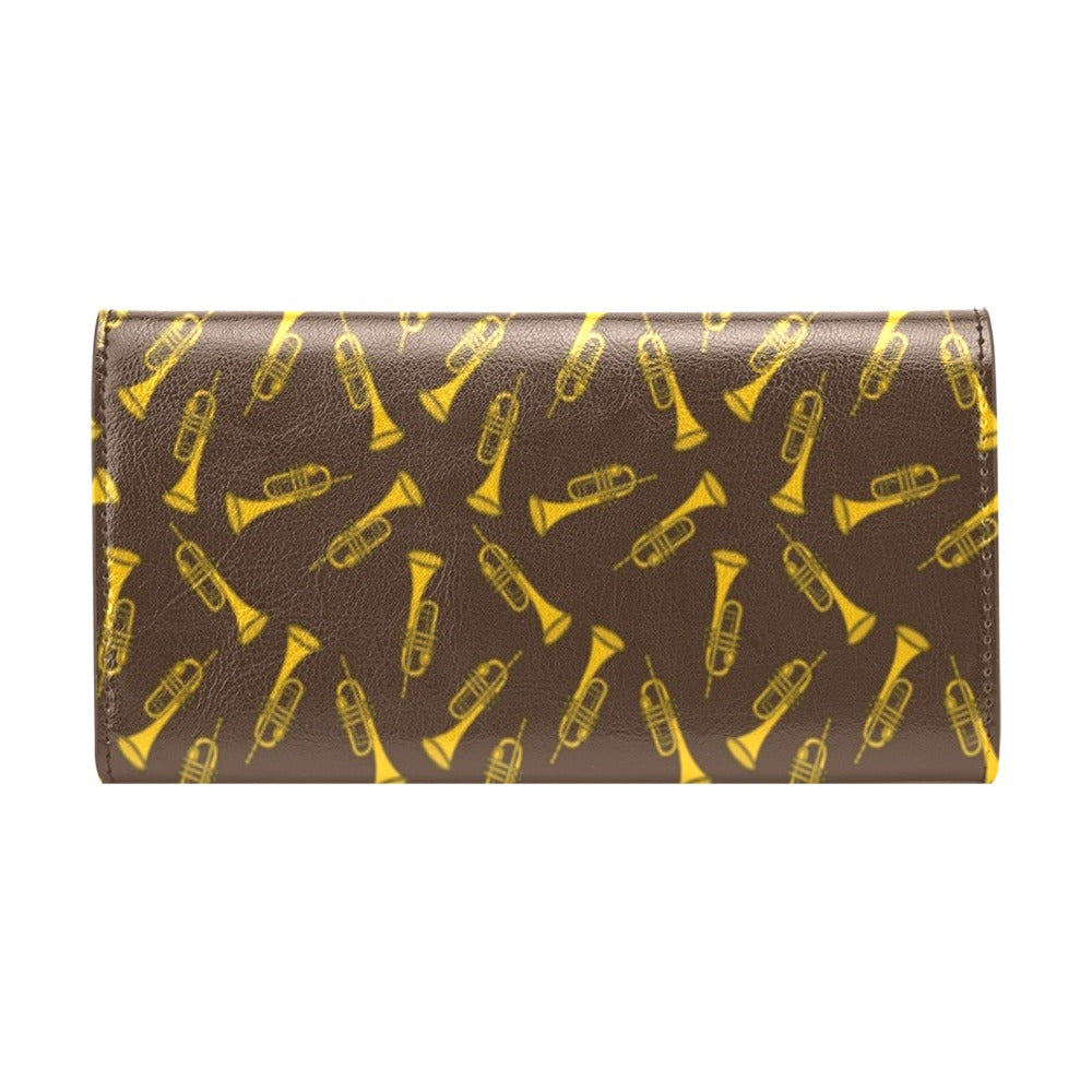 Trumpet Pattern Design Print Women's Trifold Wallet