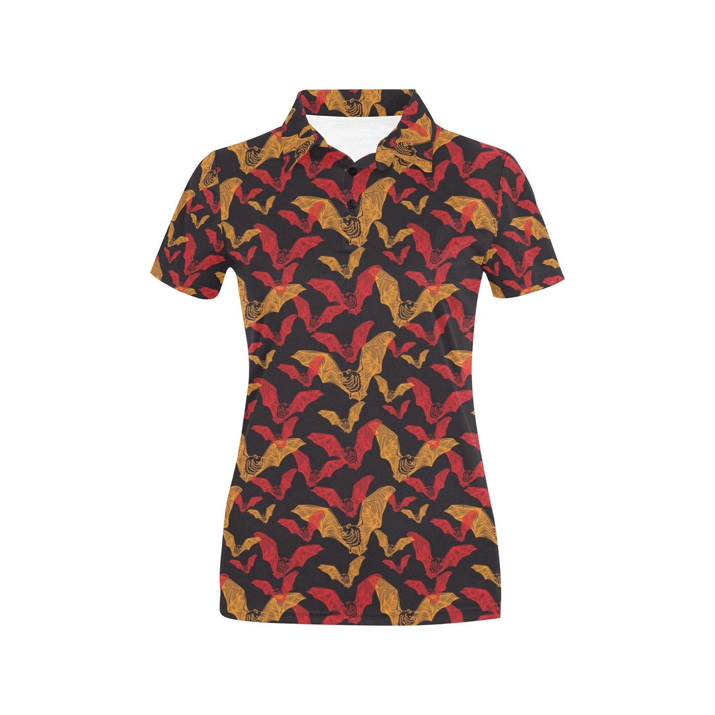 Bat Pattern Print Design 01 Women's Polo Shirt