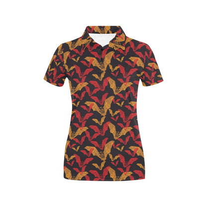 Bat Pattern Print Design 01 Women's Polo Shirt