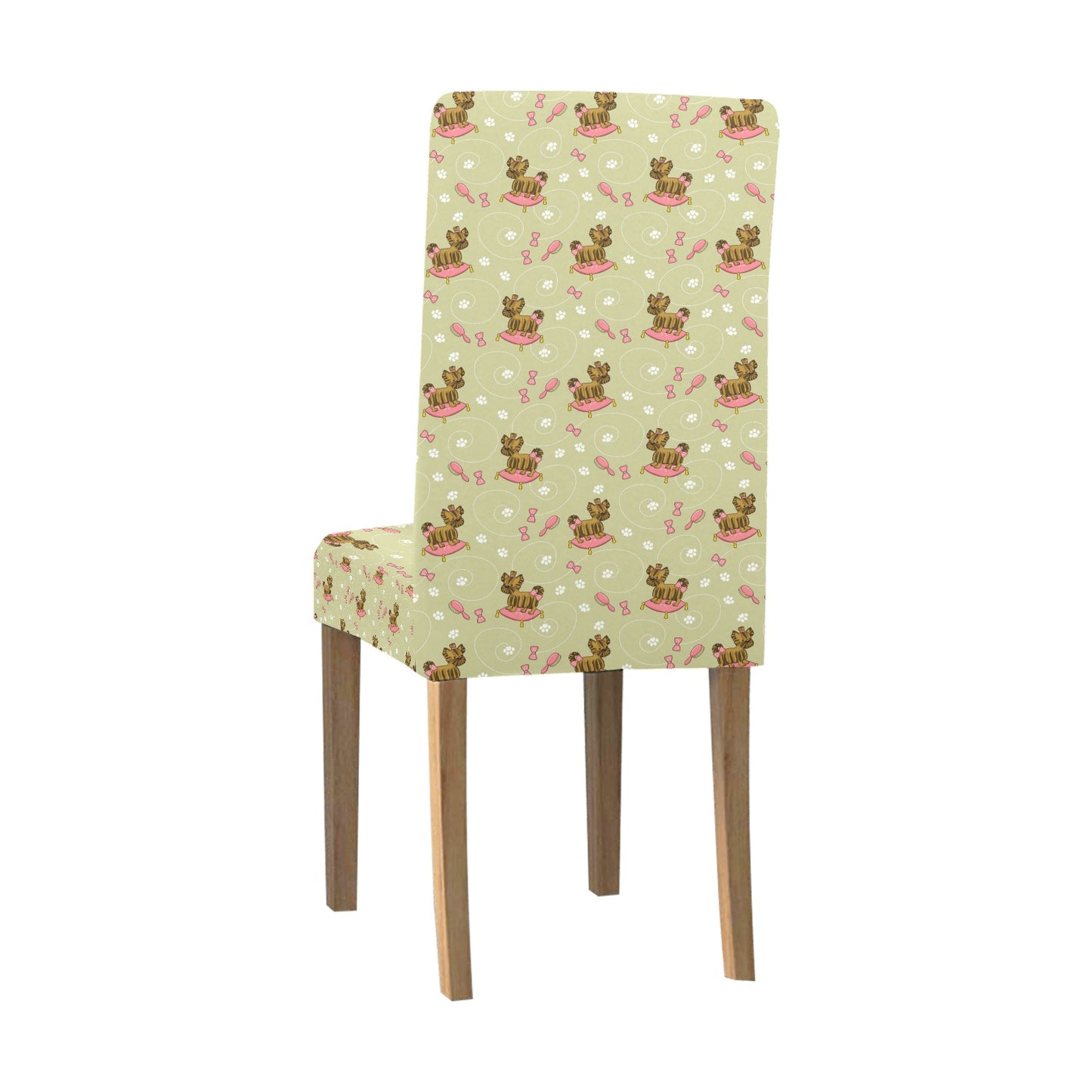 Yorkshire Cute Terriers Print Design LKS301 Dining Chair Slipcover