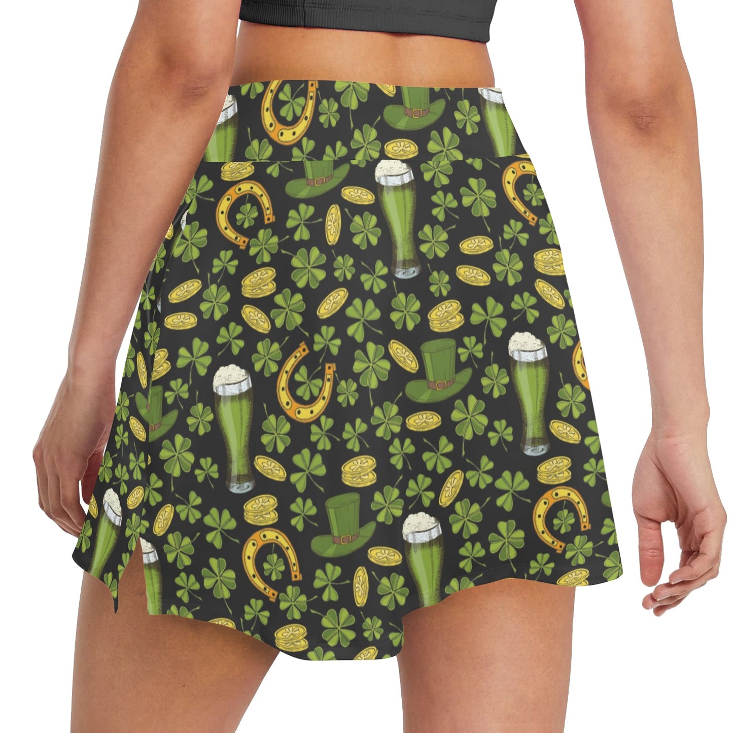 St Patricks Day Print Design LKS307 17" Golf & Pickleball Skort with Pockets