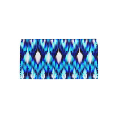 Ikat Blue Pattern Print Design 01 Women's Trifold Wallet