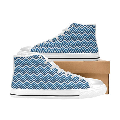Chevron Print Design LKS403 Men's High Top Canvas Shoes