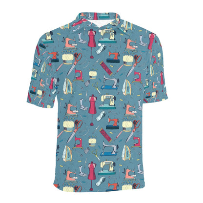 Sewing Equipment Print Design LKS301 Men Polo Shirt