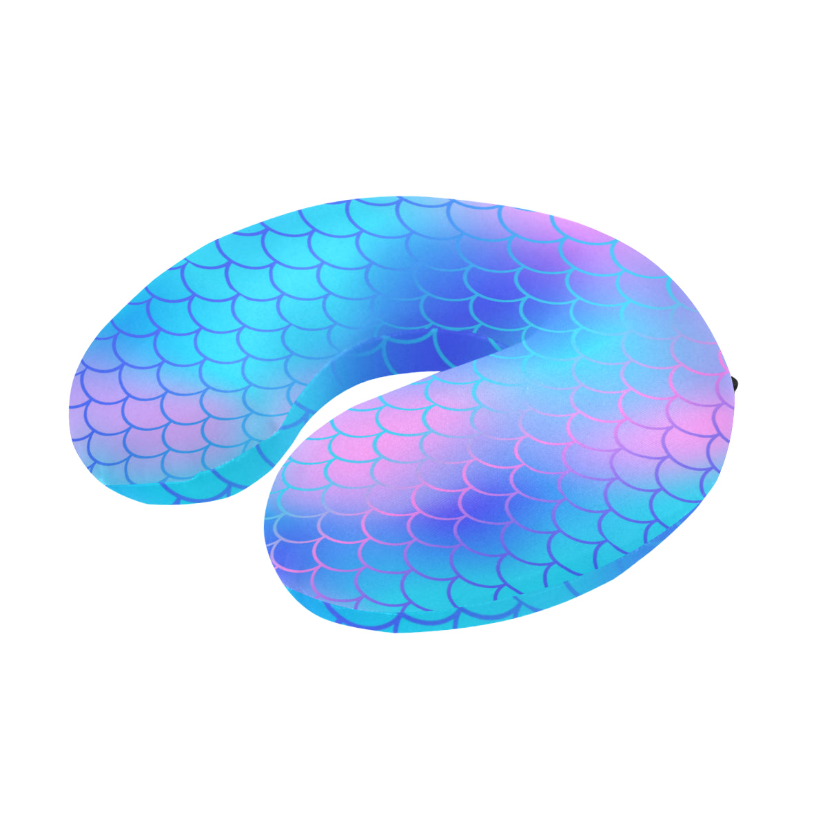 Mermaid Scales Pattern Print Design 04 U-Shaped Travel Neck Pillow
