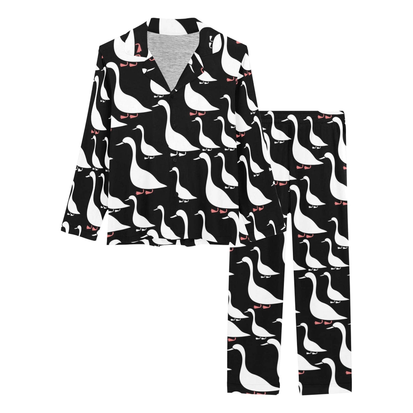 Goose Pattern Print Design 01 Women's Long Pajama Set