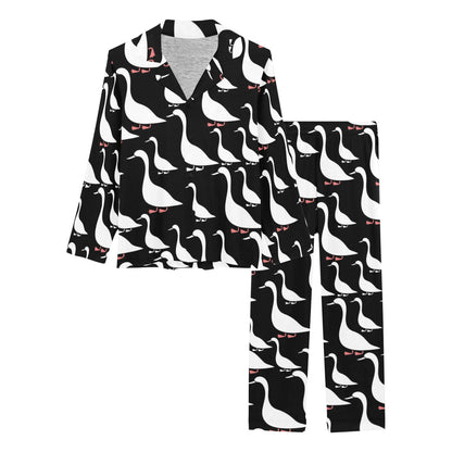 Goose Pattern Print Design 01 Women's Long Pajama Set