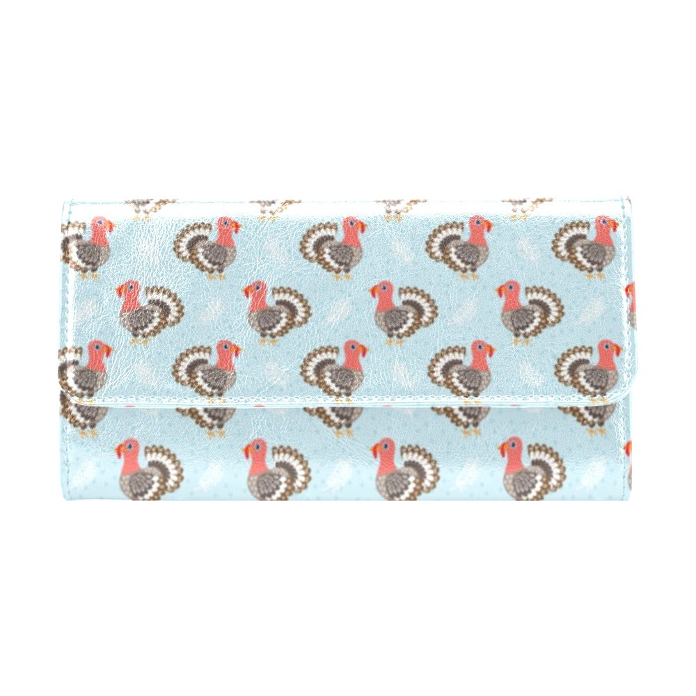 Turkey Print Design LKS403 Women's Trifold Wallet