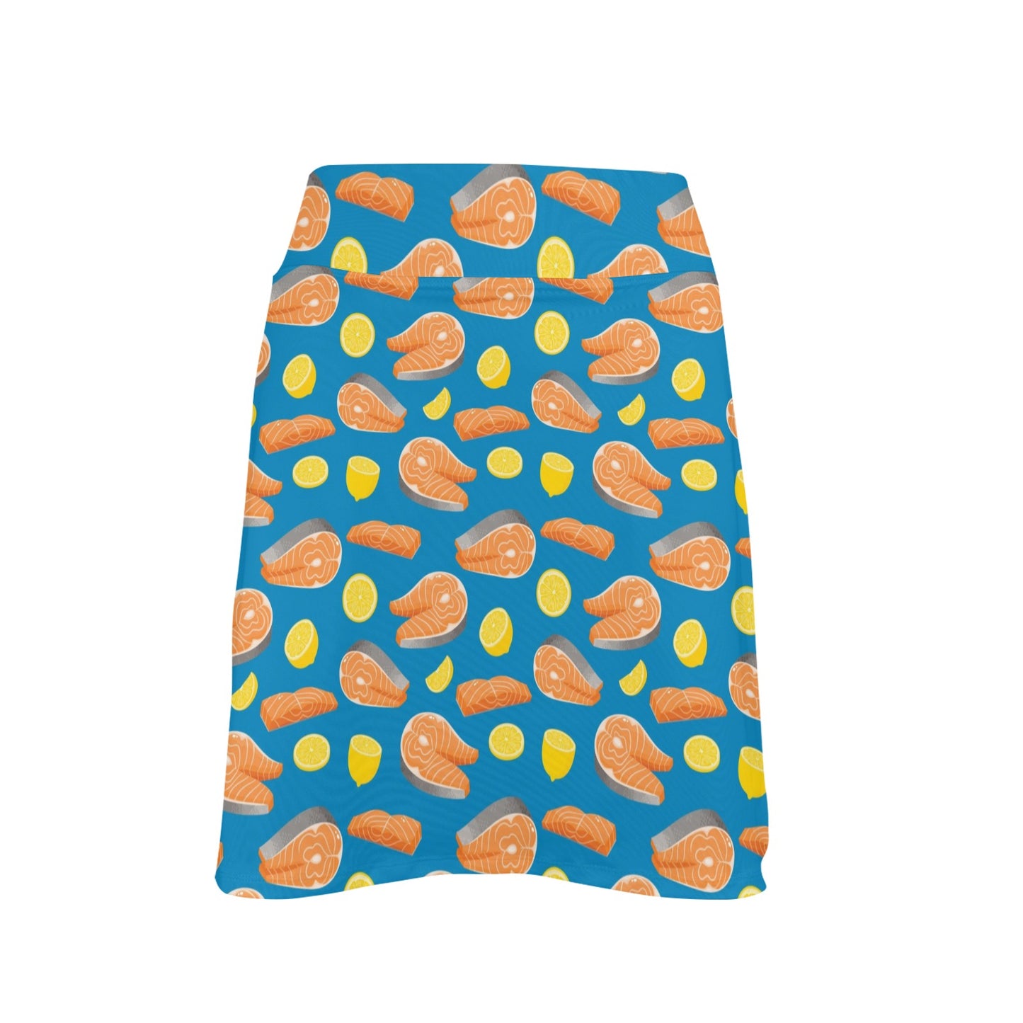 Salmon Steak With Lemon Print Design LKS308 17" Golf & Pickleball Skort with Pockets