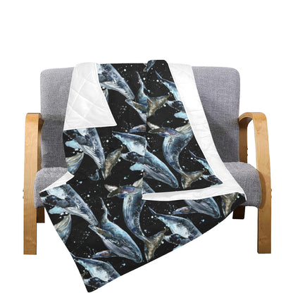 Humpback Whale Pattern Print Design 01 Premium Quilt