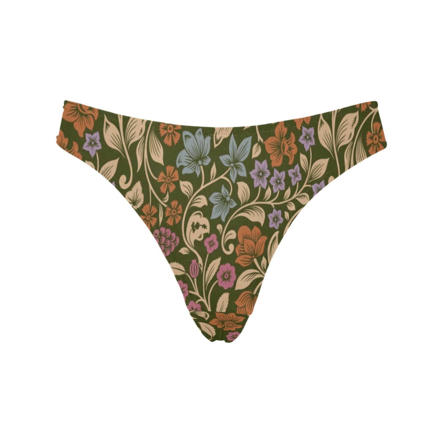 Floral Vintage Print Pattern Women's Thongs