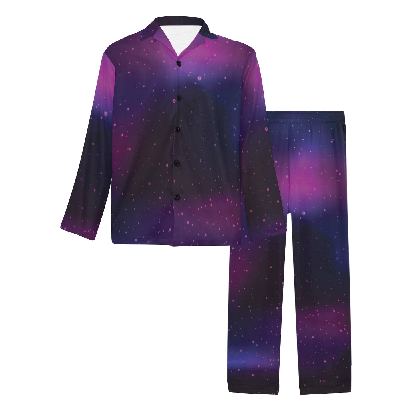 Night sky Pattern Print Design A04 Men's Long Pajama Set