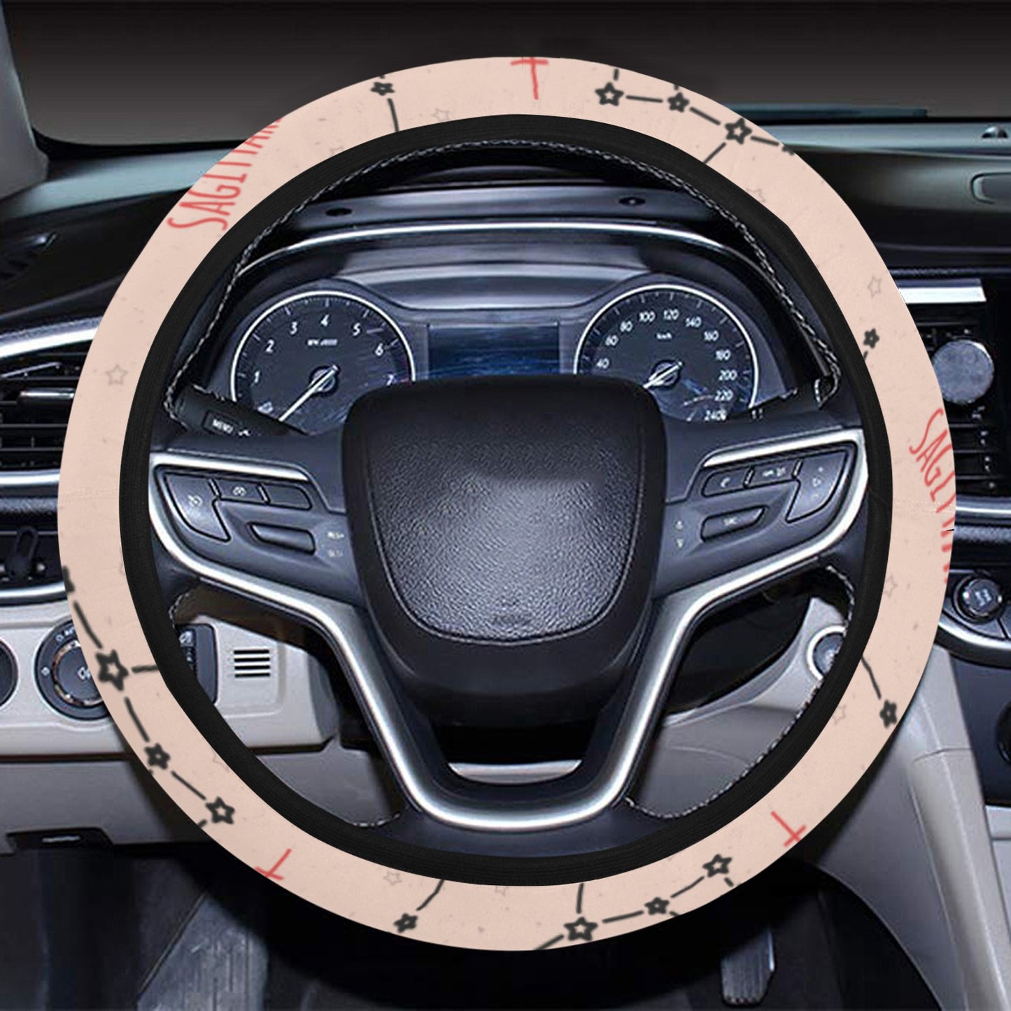 Sagittarius Star Print Design LKS302 Steering Wheel Cover with Elastic Edge